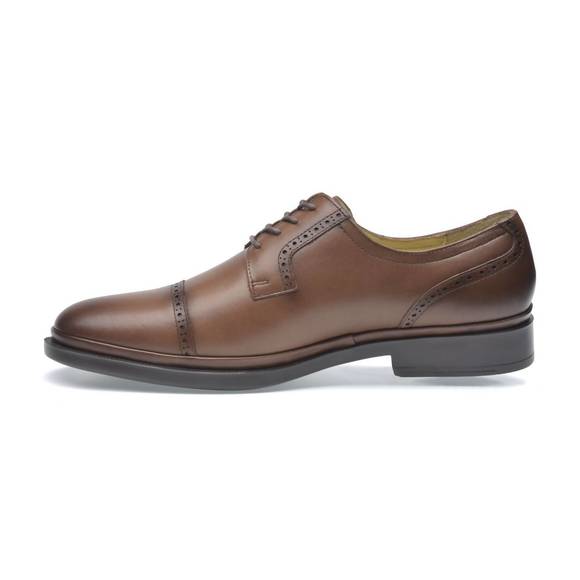NEW PAZSTOR men's leather oxfords classic in bison brown - Picture 3 of 6
